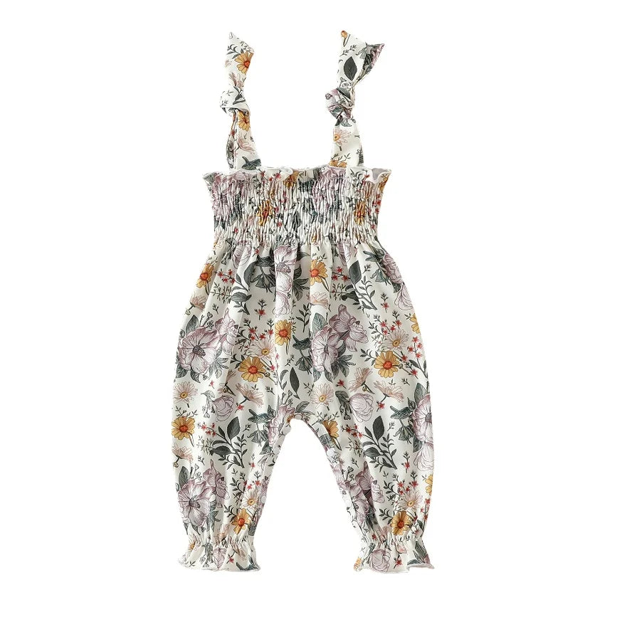 Floral Girls Jumpsuit Bunnito