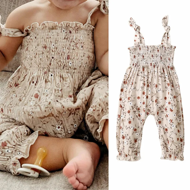 Floral Girls Jumpsuit Bunnito