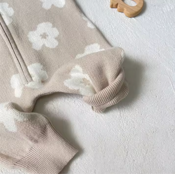 Flower Knit Jumpsuit Ivy Bunnito