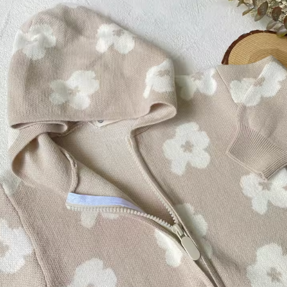 Flower Knit Jumpsuit Ivy Bunnito