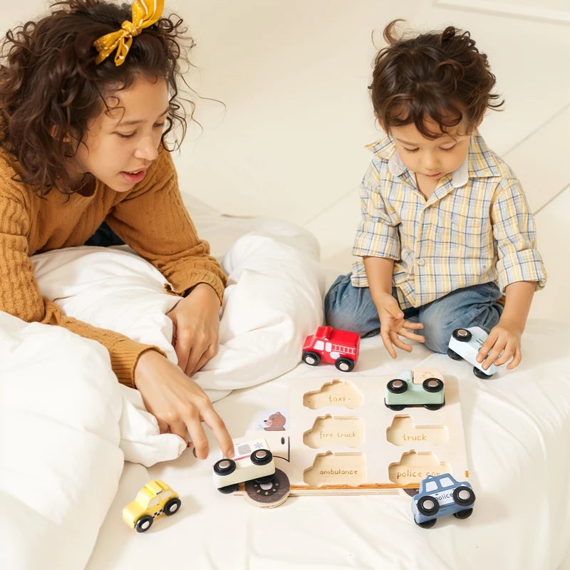 Wooden Cars Puzzle Bunnito