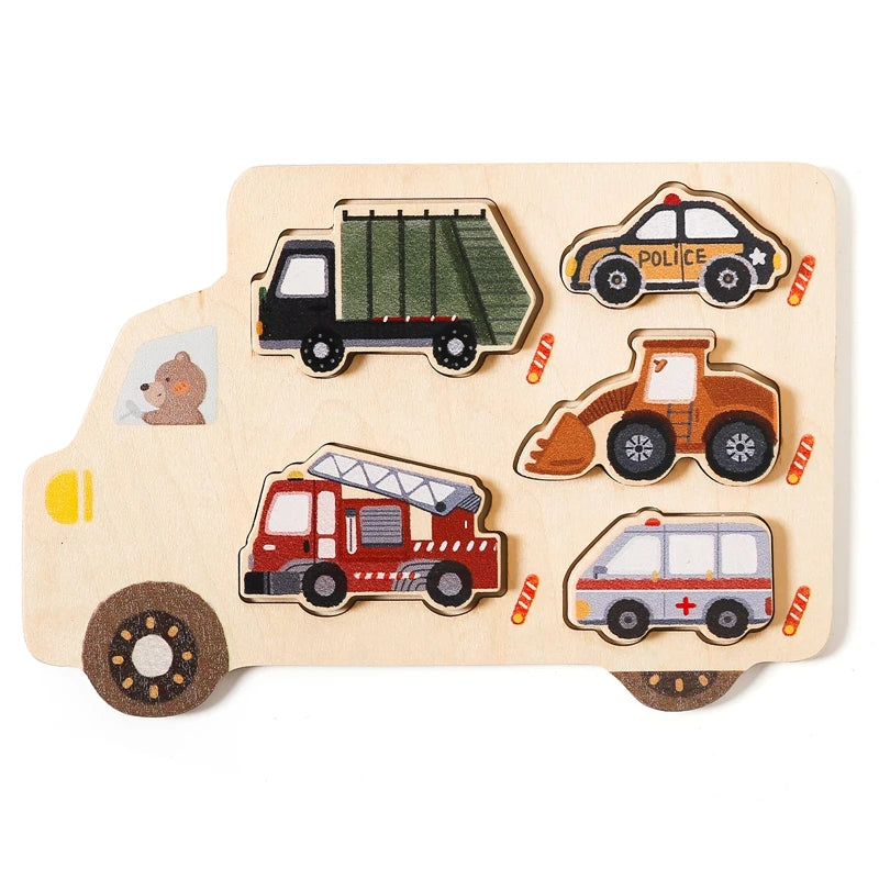 Wooden Cars Puzzle Bunnito