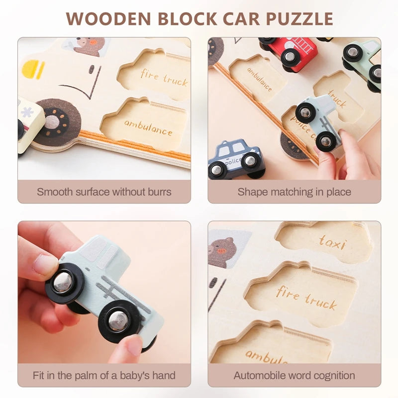 Wooden Cars Puzzle Bunnito