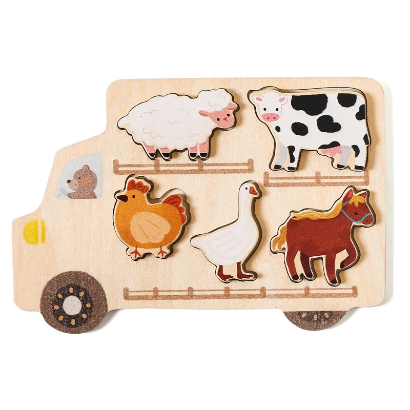 Wooden Cars Puzzle Bunnito