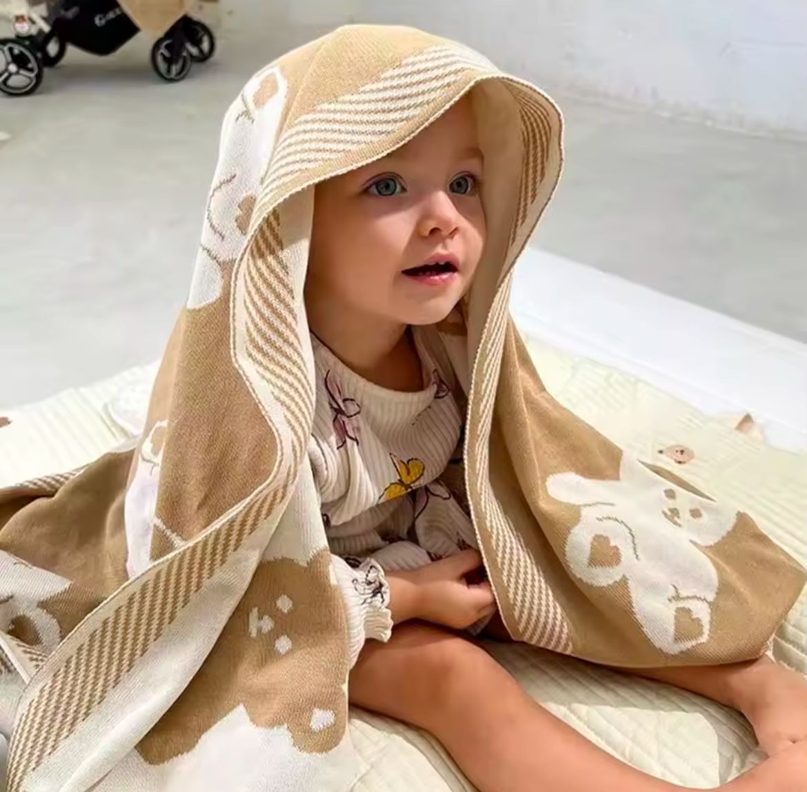 Knit Bear Blanket Bunnito