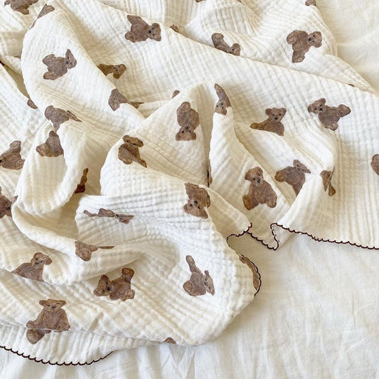 Extra Large Muslin Swaddle Blanket Bear Bunnito