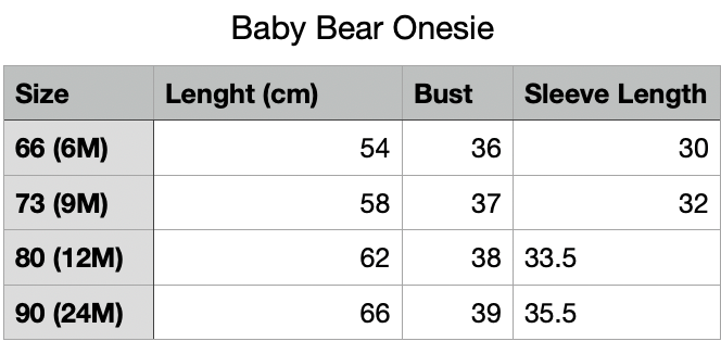 Baby Bear Onesie Bunnito