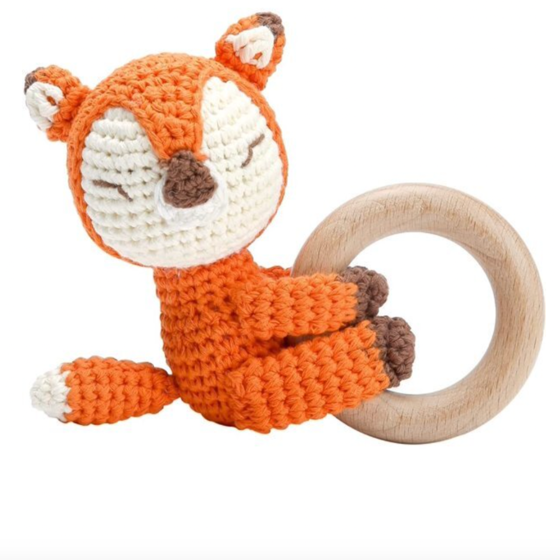Handmade Fox Crochet Rattle Bunnito