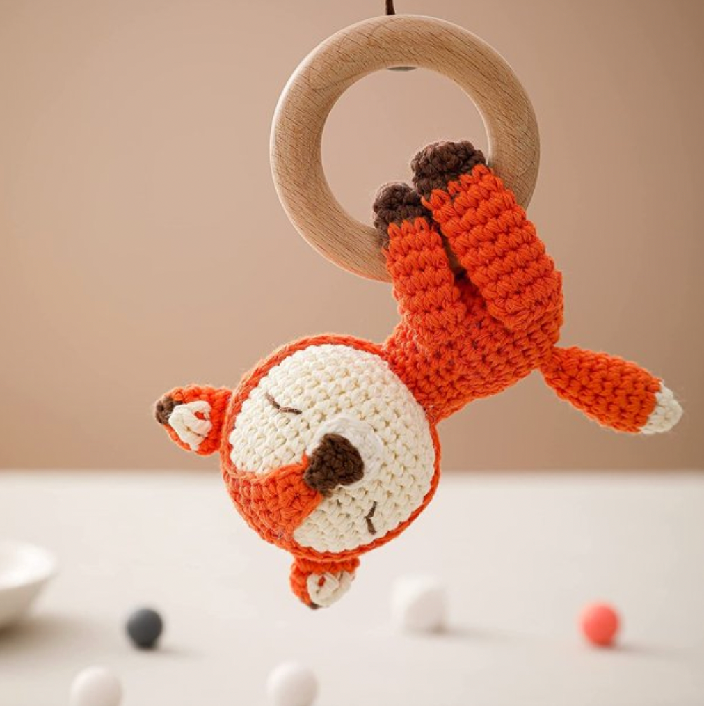 Handmade Fox Crochet Rattle Bunnito