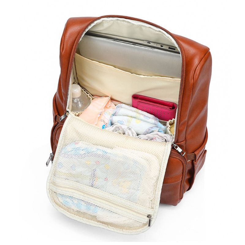 backpack nappy bag leather Vegan Leather Diaper Backpack – Bunnito